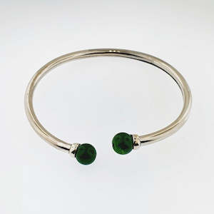 Sterling Silver & Jade Bangle