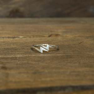 Sterling Silver Lightning Bolt Ring