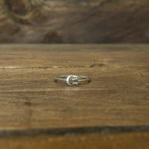 Sterling Silver Adjustable Moon and Star Ring