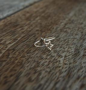 Sterling Silver Adjustable Double Star Ring