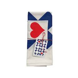 Ace Of Hearts Tea Towel by The Green Collective (50% Linen)