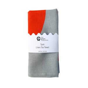 Neon Orange SPOT Tea Towel by The Green Collective (50% Linen)