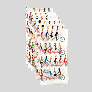 Napkins Tandem Bikes - Organic Cotton Sets of 6