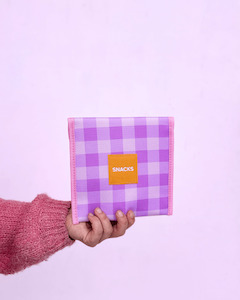 Lilac Gingham Snack Bag