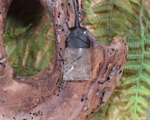 Quartz with Black Tourmaline XSmall Toki Pendant (AM905) at SPECIAL PRICE