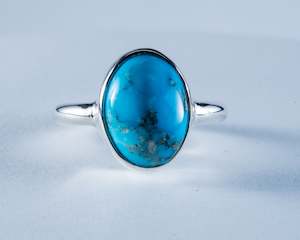 Kingman Mine Turquoise Sterling Silver Ring S6 (S586)