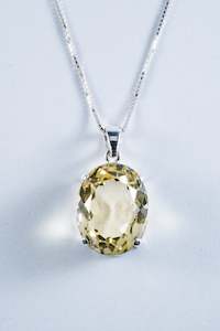 Citrine Sterling Silver Pendant (AZ067)