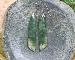 NZ Greenstone Small Roimata Earrings (AZ921) Flower Jade Pounamu