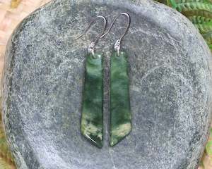 NZ Greenstone Small Roimata Earrings (AZ920) Flower Jade Pounamu