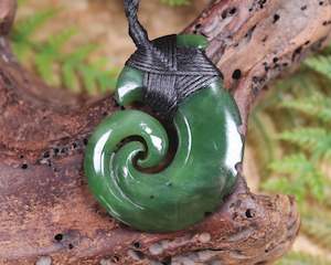 Jewellery: NZ Greenstone Small Hei Matau Pendant (AW968) Hapopo Pounamu