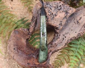 NZ Greenstone XLarge Roimata Pendant (AZ992) Hapopo Pounamu