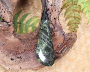 NZ Greenstone Large Roimata Pendant (AZ986) Douglas Creek Pounamu