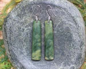 NZ Greenstone Small Roimata Earrings (BA594) Flower Jade Pounamu