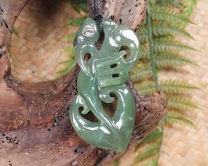 NZ Greenstone Large Manaia Pendant (BA862) Inanga Pounamu