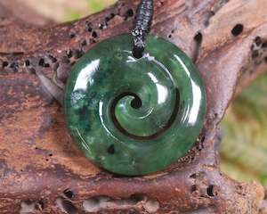 NZ Greenstone Small Koru Pendant (BB102) Kawakawa Pounamu