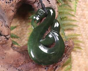 NZ Greenstone XLarge Manaia Pendant (BA394) Kawakawa Pounamu