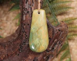 NZ Greenstone Small Roimata Pendant (BB141) Flower Jade Pounamu