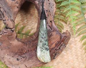 NZ Greenstone Large Roimata Pendant (BA093) Rimu Pounamu