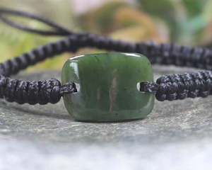 NZ Greenstone Adjustable Cord Bracelet (BA643) Rimu Pounamu