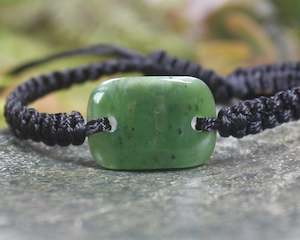 NZ Greenstone Adjustable Cord Bracelet (BA577) Hapopo Pounamu