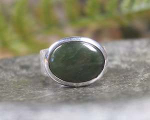 NZ Greenstone Sterling Silver S8 (BA501) Rimu Pounamu