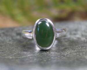 NZ Greenstone Sterling Silver S9 (BA495) Kawakawa Pounamu