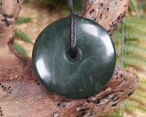 NZ Greenstone Large Porowhita Pendant (BB135) Kawakawa Pounamu