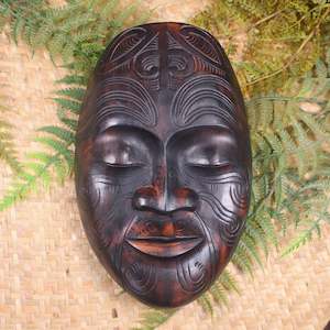 NZ Wood Wheku Mask Sculpture (BA986)