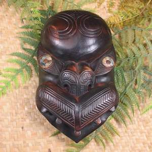 NZ Wood Wheku Mask Sculpture (BA987)