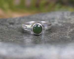 NZ Greenstone Sterling Silver S7 (BA552) Kawakawa Pounamu