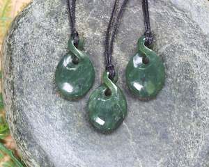 NZ Greenstone XSmall Twist Pendant (AZ359) Hapopo Pounamu