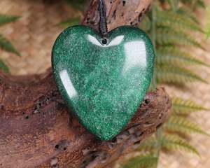 NZ Fuchsite Large Heart Pendant (BB151)