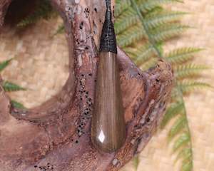 NZ Fossilised Wood Medium Roimata Pendant (BB112)