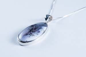 Dendritic Agate Sterling Silver Pendant (S074)