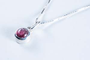 Pink Tourmaline Sterling Silver Pendant (S558)