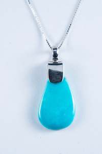 Kingman Mine Turquoise Sterling Silver Pendant (AZ092)