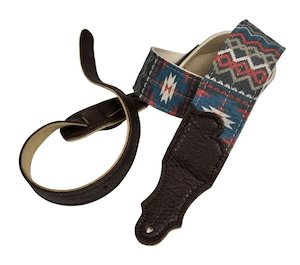 Franklin 2″ Old Aztec Canvas Guitar Strap – Blue/Red