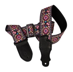 Franklin 2″ Pink Retro Folk Weave Guitar Strap