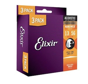 Elixir Nanoweb Phosphor Bronze 13-56 Promo Pack