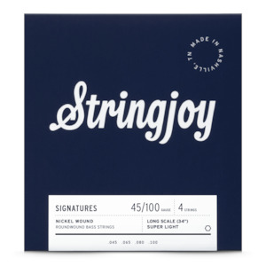 Stringjoy – (45-100) – 4 String Long Scale Nickel Wound Bass Guitar Strings