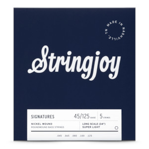 Stringjoy – (45-125) – 5 String Long Scale Nickel Wound Bass Guitar Strings