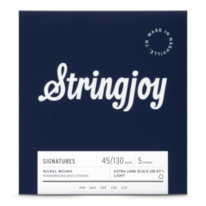 Stringjoy – (45-130) – 5 String Extra Long Scale Nickel Wound Bass Guitar Strings