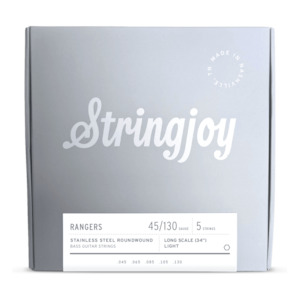 Stringjoy – (45-130) – 5 String Long Scale Stainless Steel Bass Guitar Strings