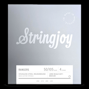 Stringjoy – (50-105) – 4 String Long Scale Stainless Steel Bass Guitar Strings