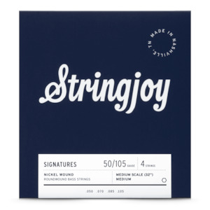 Stringjoy – (50-105) – 4 String Medium Scale Nickel Wound Bass Guitar Strings