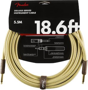 Fender Deluxe Series Tweed Instrument Cable – 18.6ft Straight-Straight