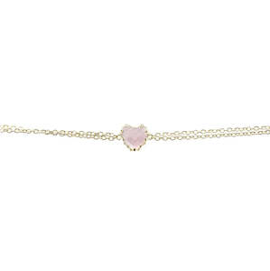 STOLEN GIRLFRIENDS CLUB Love Claw Bracelet | Rose Quartz Gold Plated