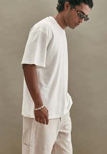 COMMONERS Hemp Jersey SS Tee | Rice White