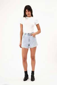 Shorts, Denim: ROLLAS Mirage Short Nina | Blue Organic