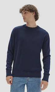 Cotton Cashmere Long Sleeve Sweater | Navy